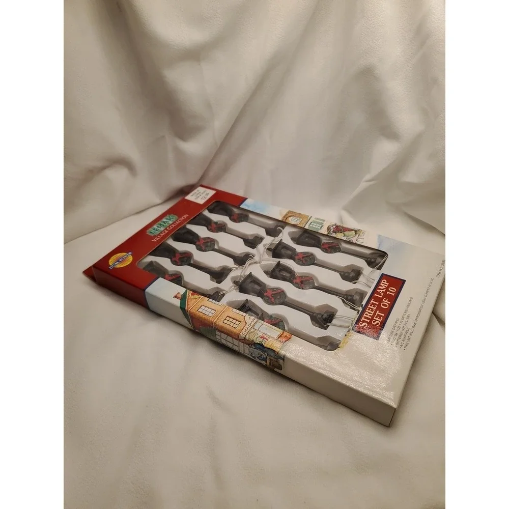 Vntg. 1993 Lemax Village Collection- Street‎ Lamps (Set Of 10) NIB (Item#34053)